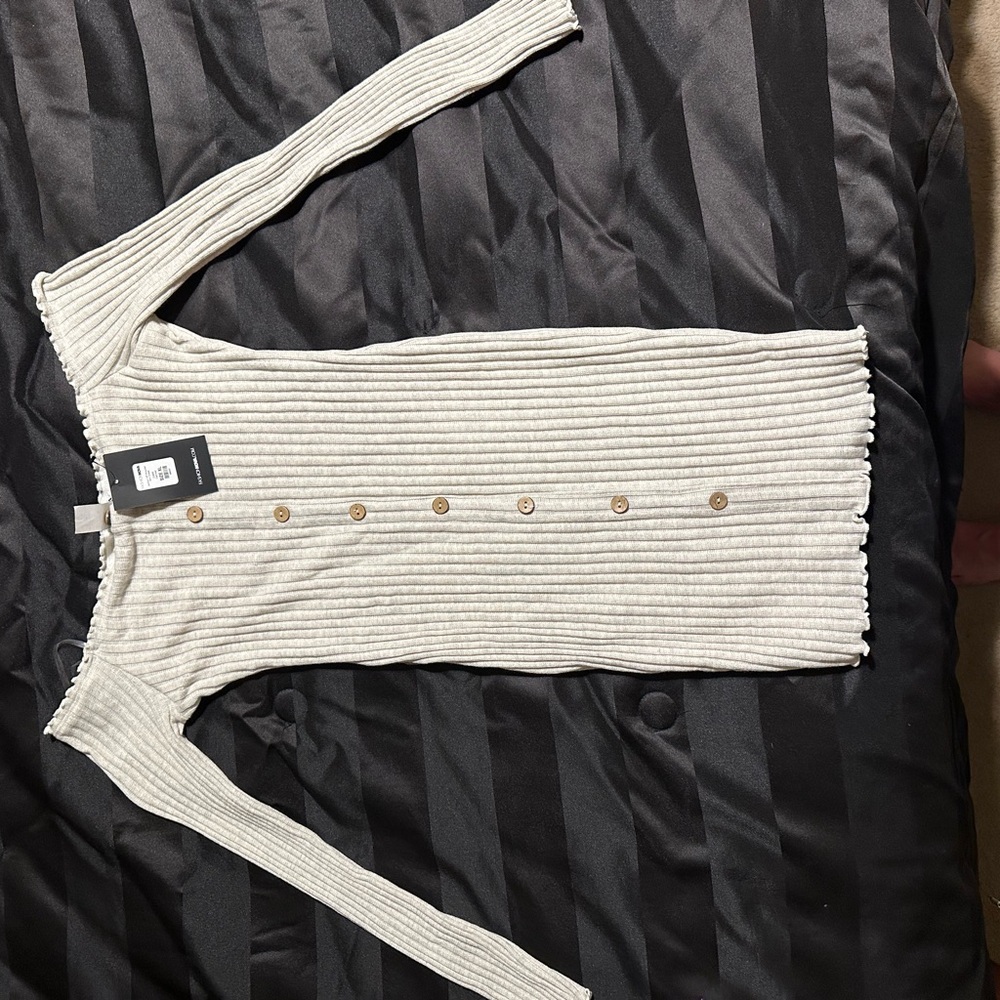 Ribbed Button-Down Dress
